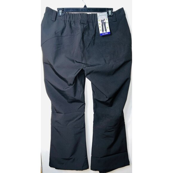 Free Country 2XL Black Softshell Snow Pants With 4-Way Stretch & Elastic Waist - Picture 2 of 3